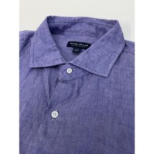 NWT Peter Millar Crown Crafted‎ 100% Linen Button Down Sport Shirt LARGE $250